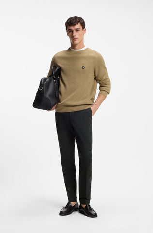 Pantalones BOSS ajustados de algodón elástico lavable -Negro