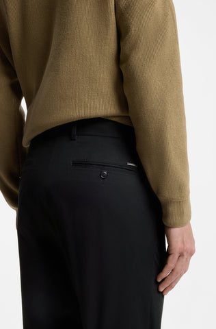 Pantalones BOSS ajustados de algodón elástico lavable -Negro