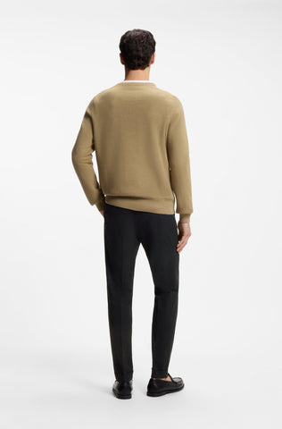 Pantalones BOSS ajustados de algodón elástico lavable -Negro