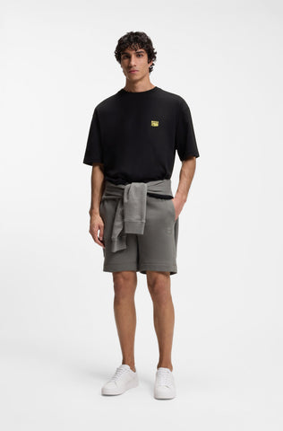 Camiseta BOSS Relaxed Fit de Algodón con Logo Brutalism - Negro