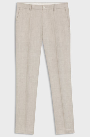 Pantalón BOSS Slim Fit en Mezcla de Lino - Beige