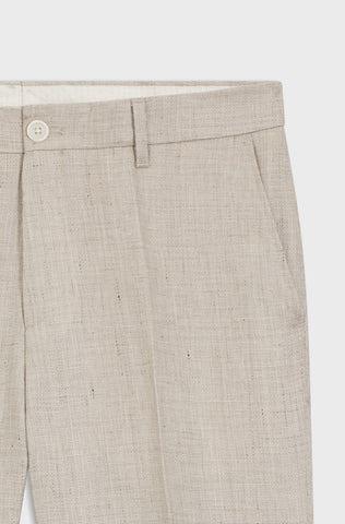 Pantalón BOSS Slim Fit en Mezcla de Lino - Beige