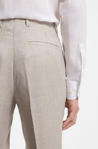 Pantalón BOSS Slim Fit en Mezcla de Lino - Beige