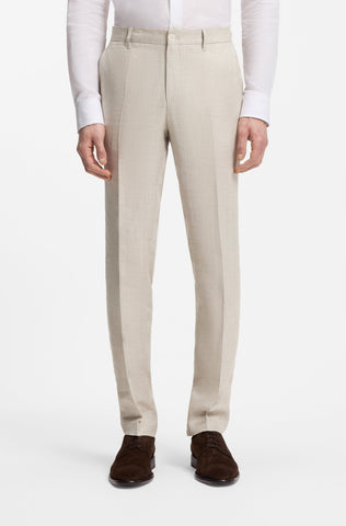 Pantalón BOSS Slim Fit en Mezcla de Lino - Beige
