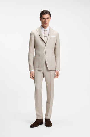 Chaqueta BOSS Slim Fit en Mezcla de Lino - Beige