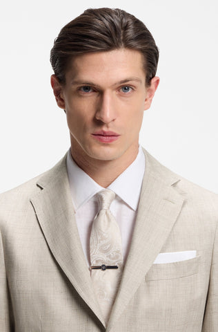 Chaqueta BOSS Slim Fit en Mezcla de Lino - Beige
