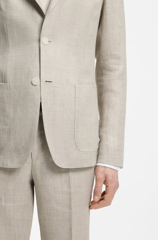 Chaqueta BOSS Slim Fit en Mezcla de Lino - Beige