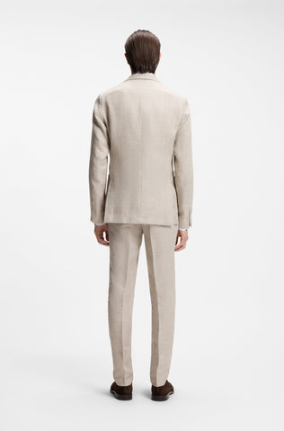 Chaqueta BOSS Slim Fit en Mezcla de Lino - Beige