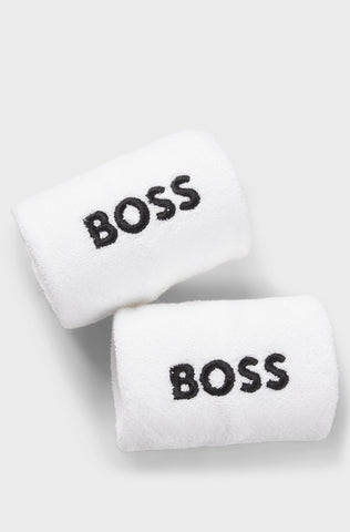 Muñequeras Deportivas BOSS de mezcla de algodón con logotipo bordado