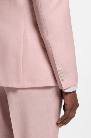 Chaqueta de traje BOSS ONE de corte ajustado en lana, seda y lino - Rosado