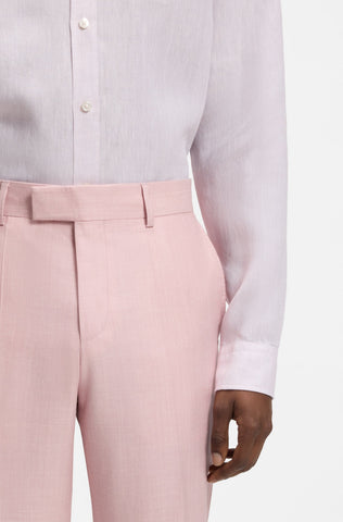 BOSS ONE Pantalones de traje de Slim Fit en lana, seda y lino - Rosado