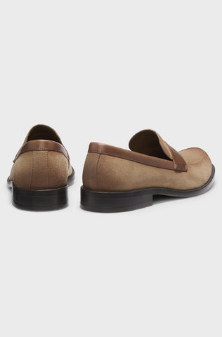 Mocasines BOSS con detalles de piel - Beige