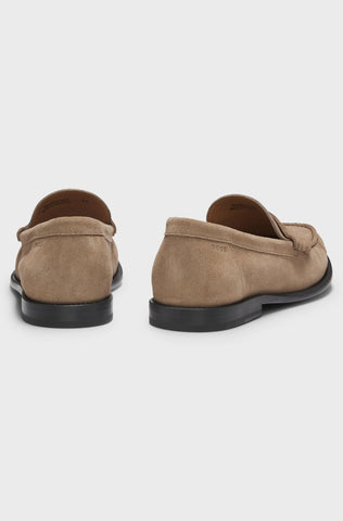 Mocasines BOSS con ribete de monedas y logotipo en relieve - Beige