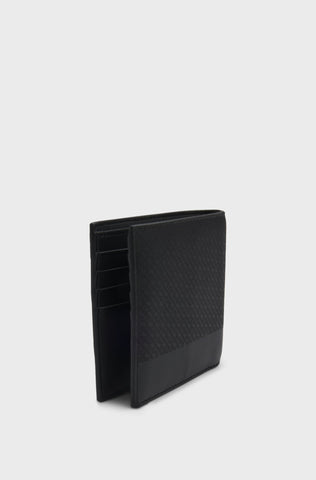 Cartera BOSS Negra Monogram de Piel Regenerada