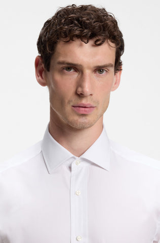 Camisa de Vestir BOSS x BECKHAM de Algodón Stretch Slim Fit - Blanco