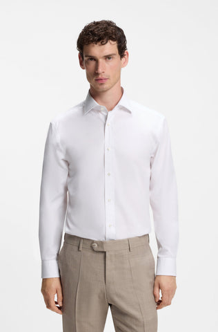 Camisa de Vestir BOSS x BECKHAM de Algodón Stretch Slim Fit - Blanco