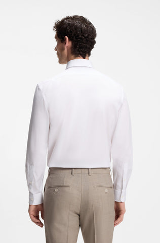 Camisa de Vestir BOSS x BECKHAM de Algodón Stretch Slim Fit - Blanco
