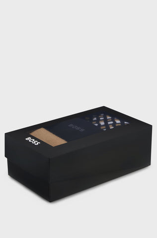Pack de 3 Medias BOSS 3P RS Giftset CC de Algodón – Negro / Beige