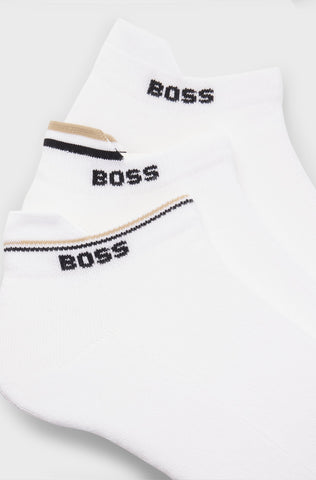Pack de 3 Medias BOSS 3P AS Iconic CC de Algodón – Blanco