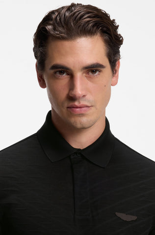 Polo BOSS x Aston Martin C-Prout de Algodón Jacquard – Negro
