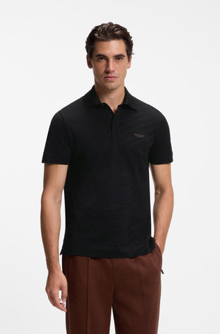 Polo BOSS x Aston Martin C-Prout de Algodón Jacquard – Negro