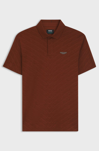 Polo BOSS x Aston Martin C-Prout de Algodón Jacquard – Marrón Camel