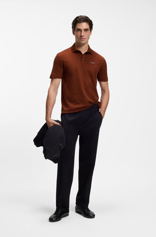 Polo BOSS x Aston Martin C-Prout de Algodón Jacquard – Marrón Camel