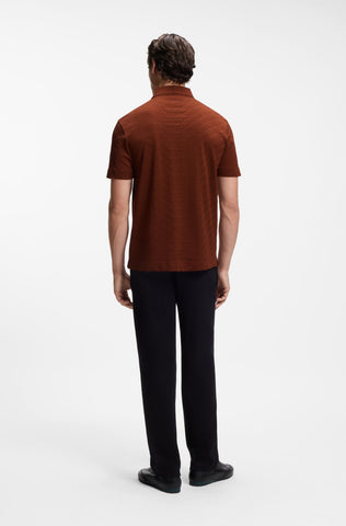 Polo BOSS x Aston Martin C-Prout de Algodón Jacquard – Marrón Camel