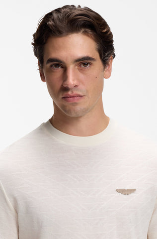 T-shirt BOSS x Aston Martin C-Thompson 180 de Algodón Jacquard – Blanco