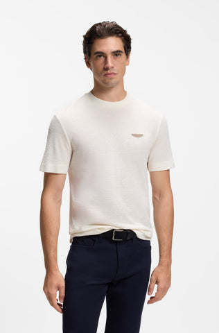 T-shirt BOSS x Aston Martin C-Thompson 180 de Algodón Jacquard – Blanco
