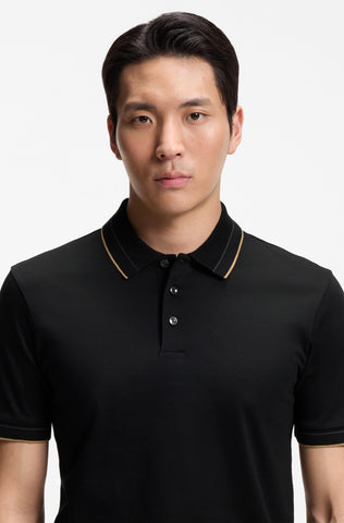 Polo BOSS H-Phillipson 195 de Algodón Mercerizado – Negro