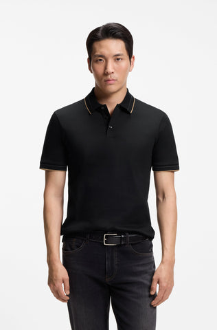 Polo BOSS H-Phillipson 195 de Algodón Mercerizado – Negro
