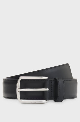 Correa BOSS Onnie-BB-Tip de Piel con Hebilla Plateada – Negro