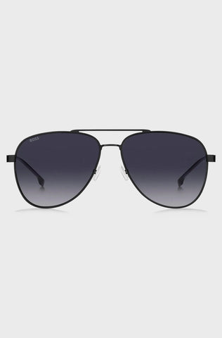 Gafas De Sol Boss Para Hombre En Acero Negro Mate Con Doble Puente