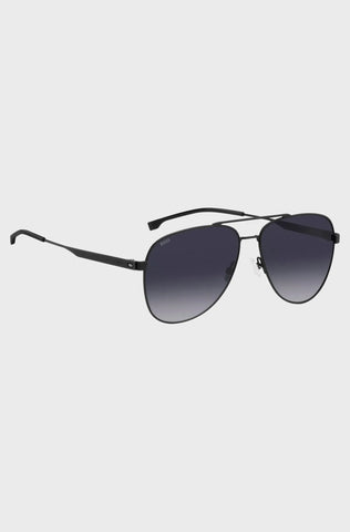 Gafas De Sol Boss Para Hombre En Acero Negro Mate Con Doble Puente