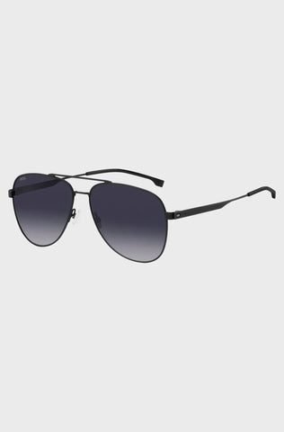 Gafas De Sol Boss Para Hombre En Acero Negro Mate Con Doble Puente