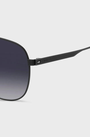 Gafas De Sol Boss Para Hombre En Acero Negro Mate Con Doble Puente