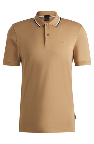 Polo Shirt Boss Regular Fit De Algodón Con Cuello A Rayas