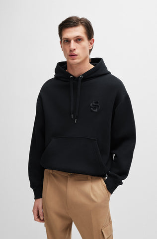 Abrigo tipo hoodie de corte holgado en algodón con monograma Double B