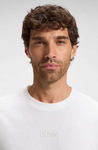 Suéter BOSS Oversize Fit de jersey de algodón con logotipo tonal