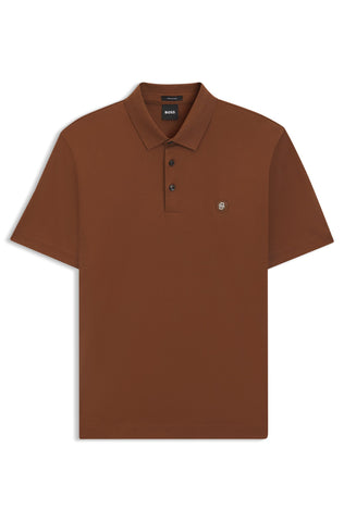 Polo BOSS de algodón mercerizado con monograma doble Regular Fit
