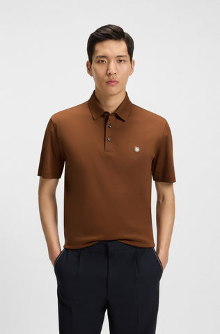 Polo BOSS de algodón mercerizado con monograma doble Regular Fit