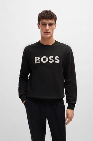 Sweater Boss Regular Fit En Algodón Con Ilustración De Temporada