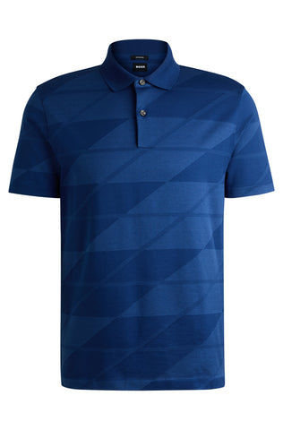 Polo Shirt Regular fit de algodón mercerizado con patron jacquard