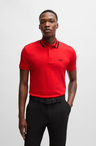 Polo Shirt Boss Regular Fit De Algodón Interlock Con Detalle de Logo