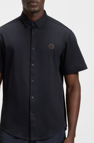 Camisa Boss Regular Fit Manga corta en punto de algodón