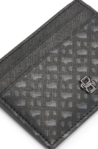 Tarjetero Boss con monograma y ribete de doble B