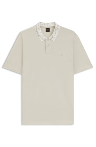 Polo Shirt BOSS Relaxed Fit de piqué de algodón con estampado en el cuello