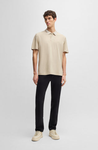 Polo Shirt BOSS Relaxed Fit de piqué de algodón con estampado en el cuello