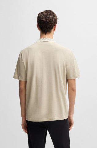 Polo Shirt BOSS Relaxed Fit de piqué de algodón con estampado en el cuello